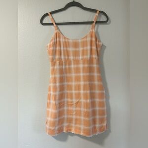 Forever 21 Peach Plaid Mini Dress Size Small